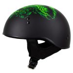 Hot Leathers HLD1030 Flat Black Shredder Motorcycle DOT Approved Skull Cap Half Helmet Biker - Image 7