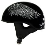 Hot Leathers HLD1032 Black Indian Skull Motorcycle DOT Approved Skull Cap Half Helmet Biker - Image 4