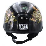 Hot Leathers HLD1034 Butterfly Lock Gloss Black Motorcycle DOT Approved Skull Cap Half Biker Helmet - Image 7