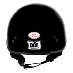 Hot Leathers HLD1036 Silver Flames Gloss Black Motorcycle DOT Approved Skull Cap Half Helmet - Image 7