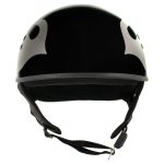 Hot Leathers HLD1036 Silver Flames Gloss Black Motorcycle DOT Approved Skull Cap Half Helmet - Image 6