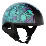 Hot Leathers HLD1041 Gloss Black Skull Bones Bolt Advanced DOT Approved Half Helmet Biker - Image 6