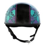 Hot Leathers HLD1041 Gloss Black Skull Bones Bolt Advanced DOT Approved Half Helmet Biker - Image 9