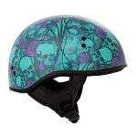 Hot Leathers HLD1041 Gloss Black Skull Bones Bolt Advanced DOT Approved Half Helmet Biker - Image 2