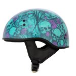 Hot Leathers HLD1041 Gloss Black Skull Bones Bolt Advanced DOT Approved Half Helmet Biker - Image 4