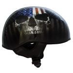 Hot Leathers HLD1042 Gloss Black Warrior Bullet Advanced DOT Approved Skull Half Helmet Biker - Image 2
