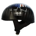 Hot Leathers HLD1042 Gloss Black Warrior Bullet Advanced DOT Approved Skull Half Helmet Biker - Image 4