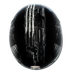 Hot Leathers HLD1043 Gloss Black Black and White Warrior Bullet Advanced DOT Skull Half Helmet - Image 5