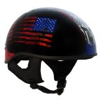 Hot Leathers HLD1044 Gloss Black Warrior Bullet Advanced DOT Skull Half Helmet Biker - Image 6