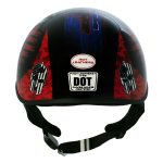 Hot Leathers HLD1044 Gloss Black Warrior Bullet Advanced DOT Skull Half Helmet Biker - Image 7