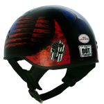 Hot Leathers HLD1044 Gloss Black Warrior Bullet Advanced DOT Skull Half Helmet Biker - Image 8