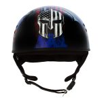 Hot Leathers HLD1044 Gloss Black Warrior Bullet Advanced DOT Skull Half Helmet Biker - Image 9