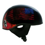 Hot Leathers HLD1044 Gloss Black Warrior Bullet Advanced DOT Skull Half Helmet Biker - Image 2