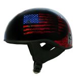 Hot Leathers HLD1044 Gloss Black Warrior Bullet Advanced DOT Skull Half Helmet Biker - Image 4
