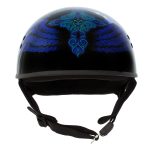 Hot Leathers HLD1045 Gloss Black Cross De Lis Advanced DOT Approved Skull Half Helmet Biker - Image 9