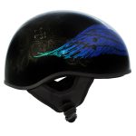 Hot Leathers HLD1045 Gloss Black Cross De Lis Advanced DOT Approved Skull Half Helmet Biker - Image 2