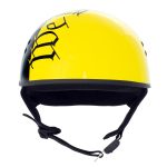 Hot Leathers HLD1046 We the People Glossy Black and Yellow DOT Skull Half Motorcycle Helmet - Image 9