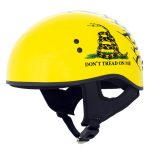 Hot Leathers HLD1046 We the People Glossy Black and Yellow DOT Skull Half Motorcycle Helmet - Image 10