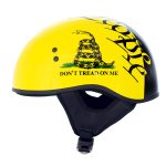 Hot Leathers HLD1046 We the People Glossy Black and Yellow DOT Skull Half Motorcycle Helmet - Image 4