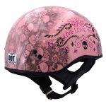 Hot Leathers HLD1048 Live, Love Ride Gloss Pink Motorcycle DOT Approved Skull Cap Half Biker Helmet - Image 8