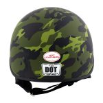 Hot Leathers HLD1049 Camo Matte Green Motorcycle Skull Cap Half Helmet DOT Approved - Image 6