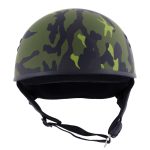 Hot Leathers HLD1049 Camo Matte Green Motorcycle Skull Cap Half Helmet DOT Approved - Image 8