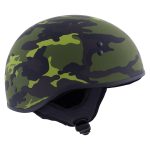 Hot Leathers HLD1049 Camo Matte Green Motorcycle Skull Cap Half Helmet DOT Approved - Image 4