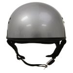 Hot Leathers HLD1050 Glossy Silver Motorcycle DOT Approved Skull Cap Half Helmet Biker - Image 2