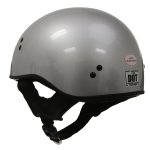 Hot Leathers HLD1050 Glossy Silver Motorcycle DOT Approved Skull Cap Half Helmet Biker - Image 7