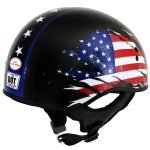 Hot Leathers HLD1051 USA Flag Star and Stripes Glossy Black Motorcycle DOT Skull Cap Helmet - Image 8