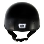 Hot Leathers T72 Black Widow Gloss Black Motorcycle Half Helmet Biker w/ Drop Down Visor - Image 4