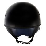 Hot Leathers T72 Black Widow Gloss Black Motorcycle Half Helmet Biker w/ Drop Down Visor - Image 2