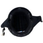Hot Leathers T72 Black Widow Gloss Black Motorcycle Half Helmet Biker w/ Drop Down Visor - Image 5