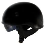 Hot Leathers T72 Black Widow Gloss Black Motorcycle Half Helmet Biker w/ Drop Down Visor - Image 6