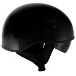 Hot Leathers T72 Black Widow Gloss Black Motorcycle Half Helmet Biker w/ Drop Down Visor - Image 7