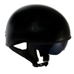 Hot Leathers T72 Black Widow Gloss Black Motorcycle Half Helmet Biker w/ Drop Down Visor - Image 8