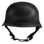 Hot Leathers Gloss Black The Hanz German Style Vintage Motorcycle Half Helmet HLT75 - Image 2