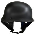 Hot Leathers Gloss Black The Hanz German Style Vintage Motorcycle Half Helmet HLT75 - Image 7