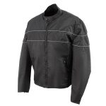 NexGen HW212102 Men’s Black Nylon-Textile Vented Moto Jacket with Reflective Piping - Image 6