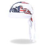 Hot Leathers HWH1043 American Bike Headwrap White - Image 2