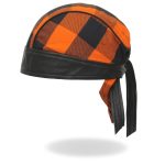 Hot Leathers HWH1109 Orange Buffalo Plaid Headwrap - Image 6