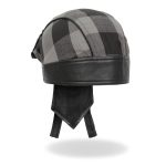 Hot Leathers HWH1110 Gray Buffalo Plaid Headwrap - Image 3