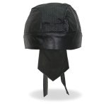 Hot Leathers HWL1010 Black Perforated Leather Headwrap - Image 2