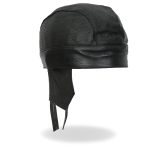 Hot Leathers HWL1010 Black Perforated Leather Headwrap - Image 3