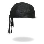 Hot Leathers HWL1010 Black Perforated Leather Headwrap - Image 4