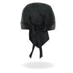 Hot Leathers HWL1010 Black Perforated Leather Headwrap - Image 5