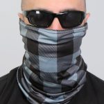 Hot Leathers HWN2021 Gray and Black Plaid Neck Gaiter - Image 2