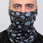 Hot Leathers HWN2023 Gray and Black Crossbones Neck Gaiter - Image 2
