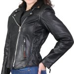 Hot Leathers JKL1009 Ladies Braided Motorcycle Leather Jacket - Image 8