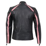 Hot Leathers JKL1022 Pink Striped Leather Jacket with Reflective Piping - Image 2